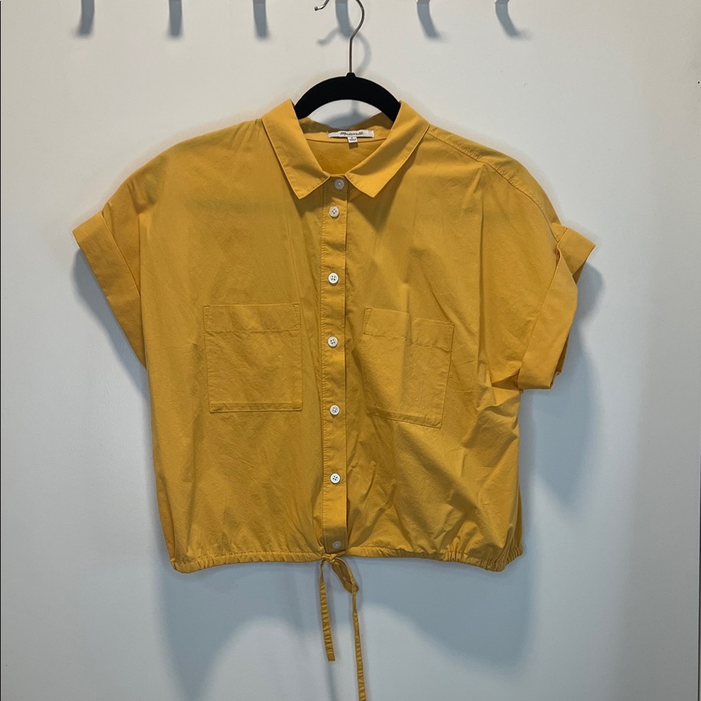 Madewell Cropped Mustard Button-Down Shirt